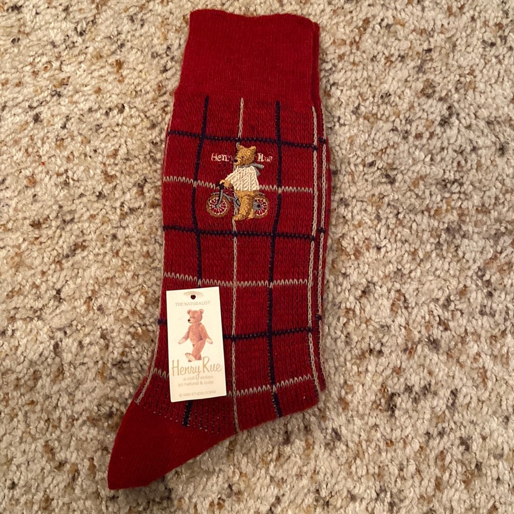Henry Rue Bear Socks (Red)